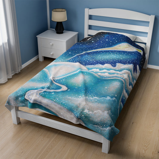 "Dreaming of Neptune" Velveteen Plush Blanket