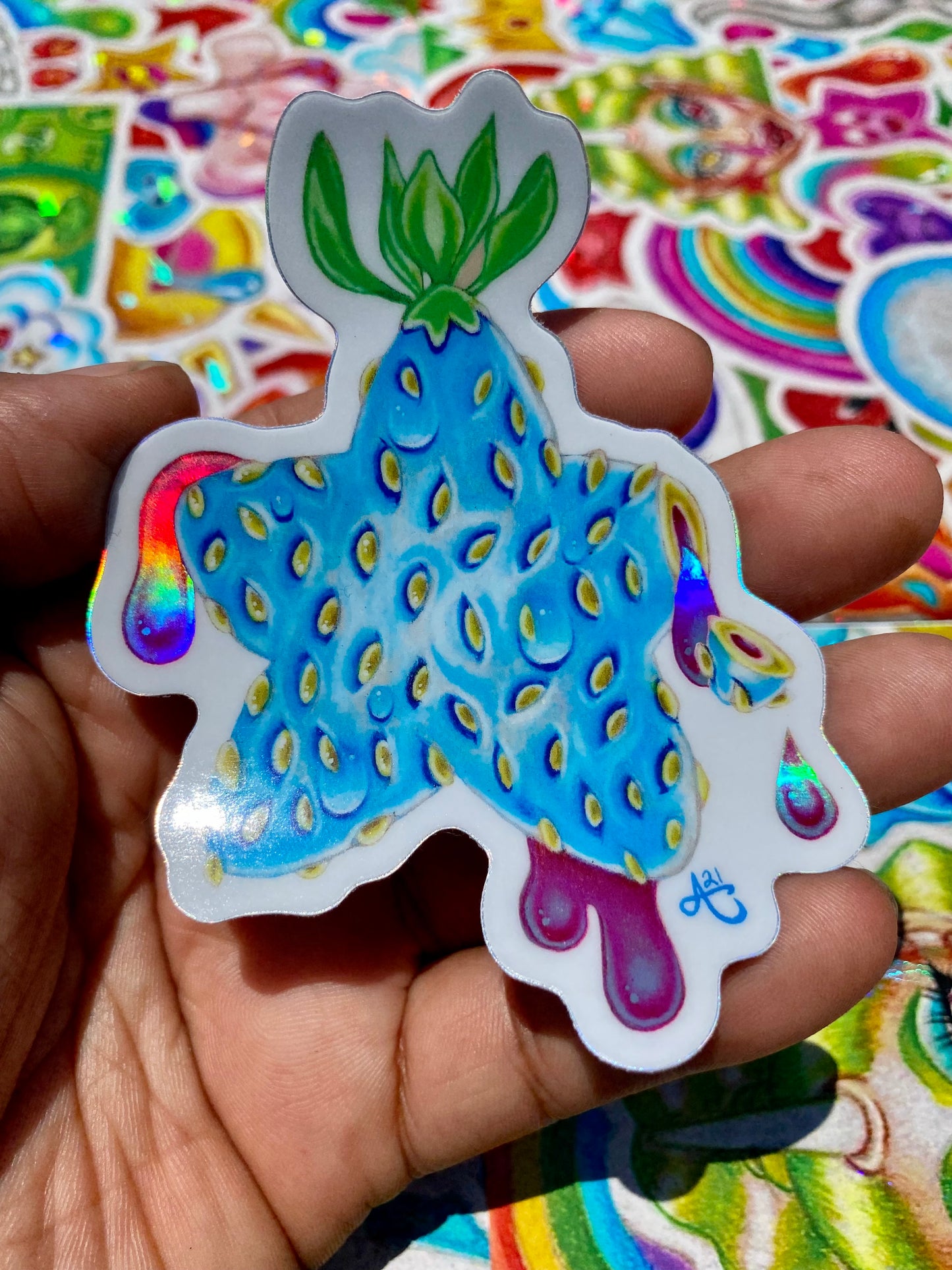 “Starberry” Holographic Art Sticker