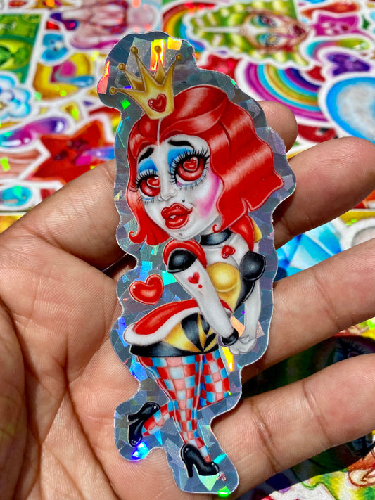 “Queen of Hearts” Prismatic Art Sticker