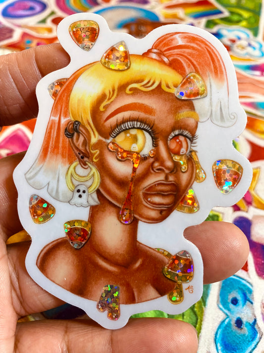 “The Candy Corn Mystery” Stardust Art Sticker