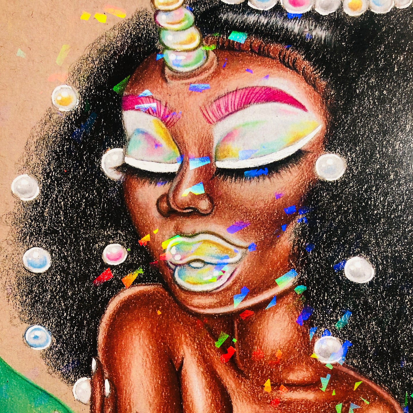 “Brown Skinned Girl” Large HoloSparkle Art Print